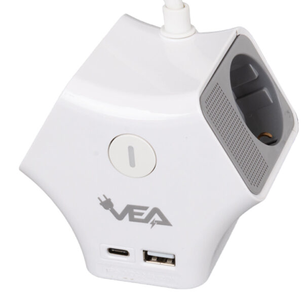 3LÜ USB+ TYPE-C GİRİŞLİ ANAHTARLI 1.5 METRE GRUP PRİZ VE-G903YC (K0)