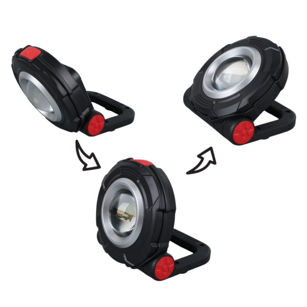 3W COB LEDLİ MIKNATISLI TEK MODLU FENER AAA PİLLE ÇALIŞIR 85X82X38MM (K0) - Görsel 2