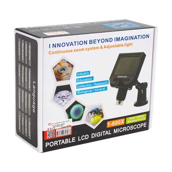 4.3 LCD DIGITAL EKRANLI 3.6 MP HD TAŞINABİLİR MİKROSKOP (1-600X ZOOM-LİTYUM PİLLİ) (81) (K0) - Görsel 4