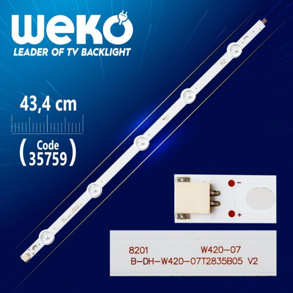 42 ROW2.1 REV 0.6 1 R2-TYPE 6916L-1217A - 43.2 CM 5 LEDLİ - (WK-1227) (K0)