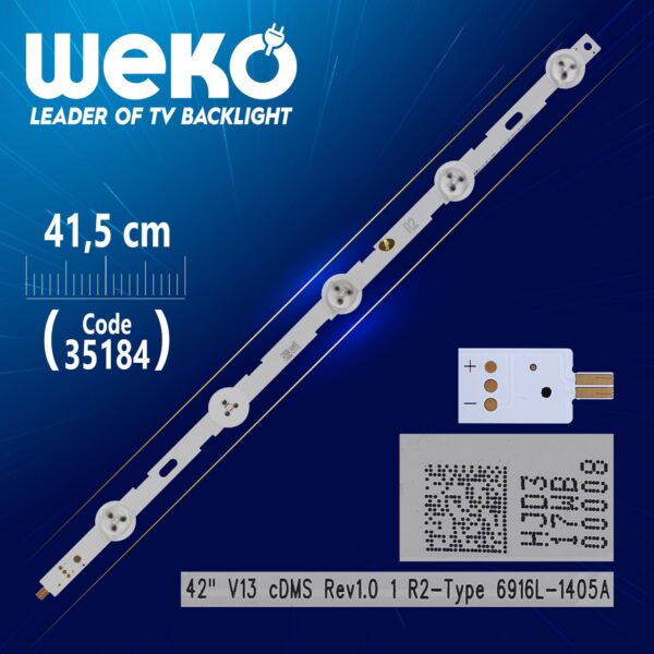42 V13 CDMS REV1.0 R2-TYPE - 6916L-1405A - 41.5 CM 5 LEDLİ - (WK-487) (K0)
