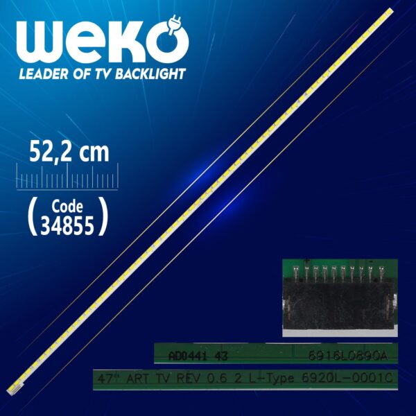 47 ART TV REV 0.6 2 L-TYPE 6920L-0001C 52.2 CM 63 LEDLİ - (WK-721) SOKETSİZ (K0)