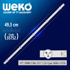 47 ROW2.1 REV0.7 1 L2-TYPE 6916L-1177A/6916L-1362A - 49.3 CM 5 LEDLİ - (WK-1221) (K0)