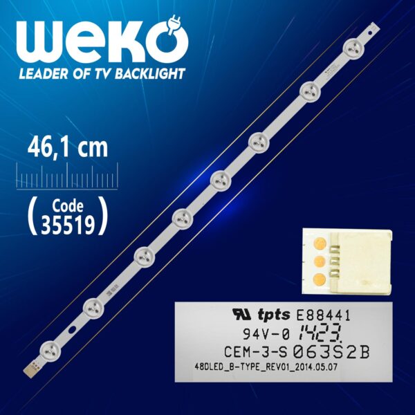 48DLED_B-TYPE_REV01 - 46.1 CM 8 LEDLİ - (WK-101) (K0)