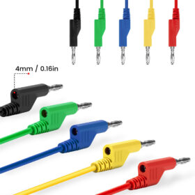 5 RENKLİ 1 METRE 1000V - 19A MULTIMETRE TEST UÇLARI KABLO KİTİ (K0)