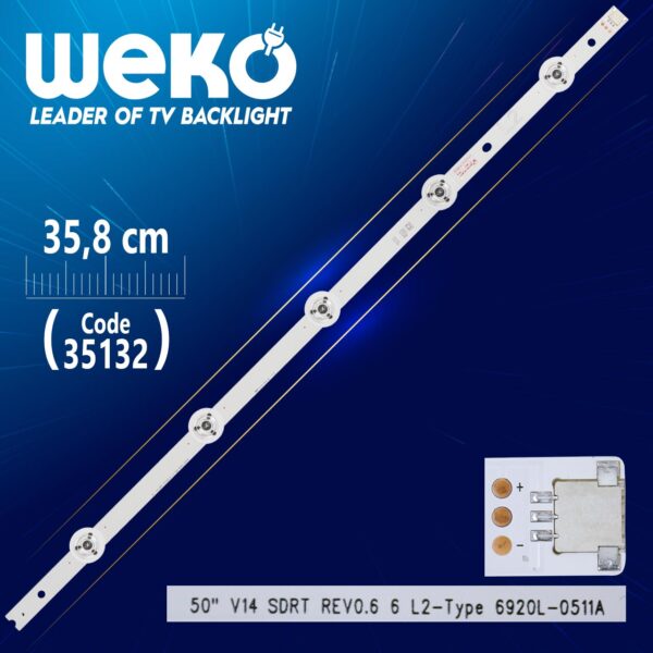 50 V14 SDRT REV0.6 6 L2-TYPE 6920L-0511A - 51 CM 5 LEDLİ - (WK-398) (K0)