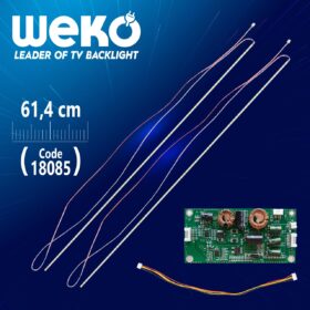 55 UNİVERSAL E-LED 72 LEDLİ (7020) 614MM 360-450MA 72-75V ÇİFT LED+SÜRÜCÜ+KABLO TAKIM (WK-1372) (K0)