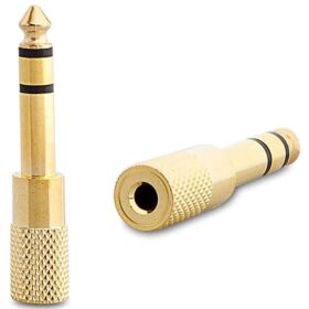6.3 MM STEREO ERKEK / 3.5 MM STEREO DİŞİ SARI METAL GOLD JACK FİŞ ÇEVİRİCİ (K0)