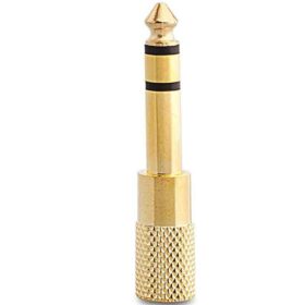 6.3 MM STEREO ERKEK / 3.5 MM STEREO DİŞİ SARI METAL GOLD JACK FİŞ ÇEVİRİCİ (K0)