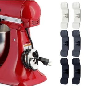 6'lı Pratik Kablo Toparlayıcı Yapışkanlı Klips Mutfak Air Fryer Kettle Kahve Tost Makinası (K0)