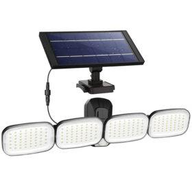 6 VOLT -3 WATT SOLAR PANELLİ 4 BAŞLI HAREKET SENSÖRLÜ 200 SMD LEDLİ LAMBA (K0)