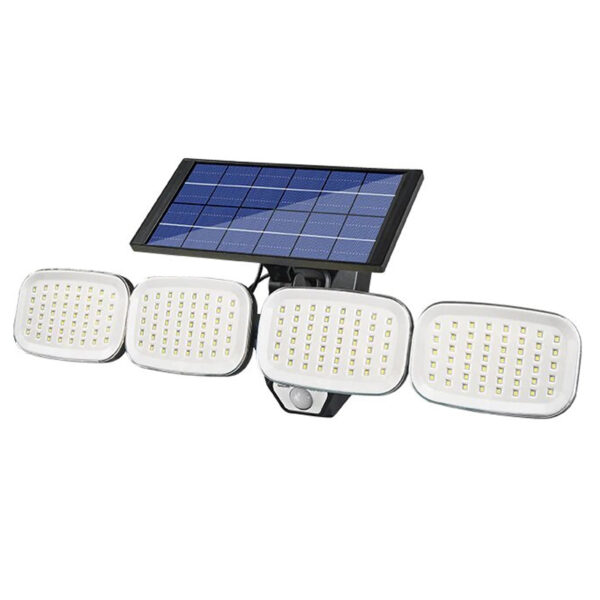6 VOLT -3 WATT SOLAR PANELLİ 4 BAŞLI HAREKET SENSÖRLÜ 200 SMD LEDLİ LAMBA (K0) - Görsel 3