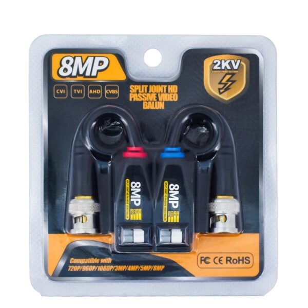 8MP 1080P 2KV 250-400 METRE HD-TVI/CVI/AHD/CVBS HD VIDEO BALUN (K0) - Görsel 2