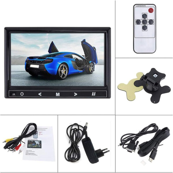 9 HDMI-AV-VGA GİRİŞLİ ARAÇ MONİTÖRÜ KUMANDALI  (12 VOLT GİRİŞLİ) DS-9077HD (K0) - Görsel 3