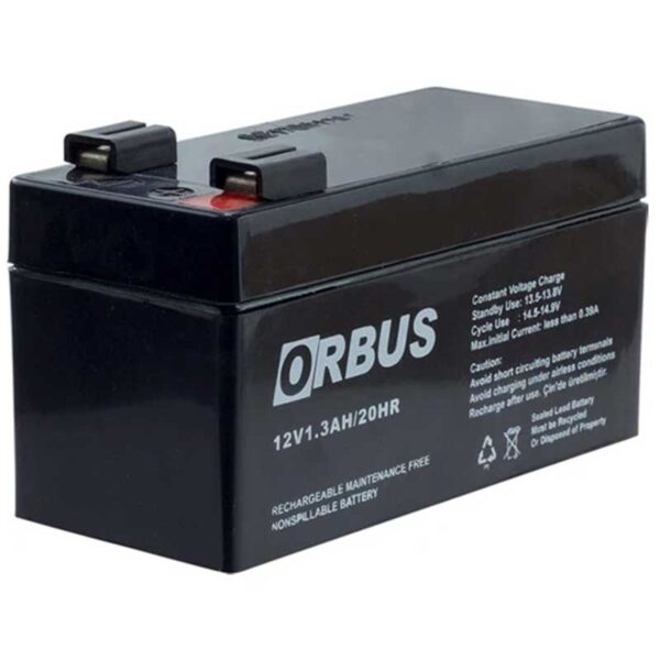 AKÜ 12 VOLT 1.3 AMPER ORBUS ORB12-1.3 (96 X 42 X 52 MM) (81) (K0)