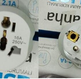AMERİKAN İNGİLİZ FİŞ ADAPTÖR ÇEVİRİCİ 16A 250V NK-605K (K0)