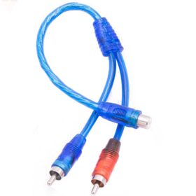 ANFİ Y KABLO 1 DİŞİ 2 ERKEK 25 CM SİLİKON MAVİ KABLO (K0)