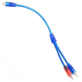ANFİ Y KABLO 1 DİŞİ 2 ERKEK 25 CM SİLİKON MAVİ KABLO (K0)