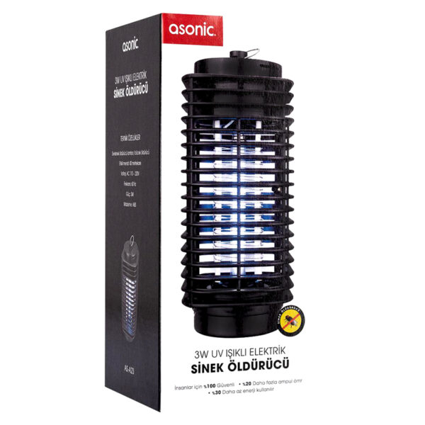 ASONİC S23 3 WATT SİYAH LED IŞIKLI SİNEK ÖLDÜRÜCÜ (K0) - Görsel 3