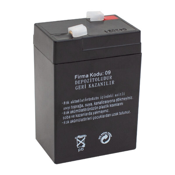 ATEX AX-604 AKÜ 6 VOLT - 4 AMPER IŞILDAK AKÜSÜ (70 X 48 X 101 MM) (K0) - Görsel 2