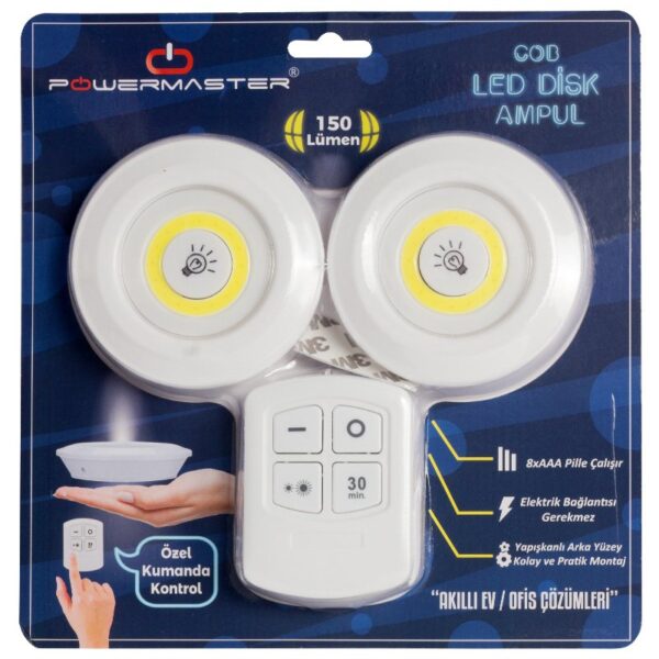 BEYAZ 150 LÜMEN COB LED YUVARLAK ÇİFT AMPÜL KUMANDALI (K0) - Görsel 2