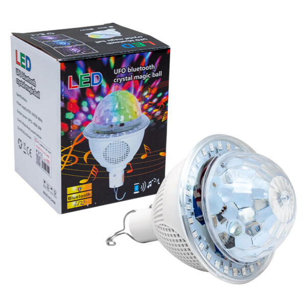 BLUETOOTH DESTEKLİ ANİMASYONLU 10 WATT ŞARJLI UFO TİP DİSKO TOPU (K0) - Görsel 3