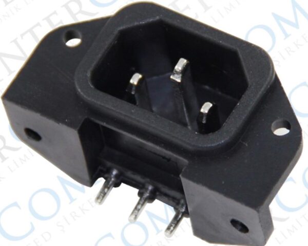 C14 POWER SOKET ERKEK KULAKLI 90C PCB (IC-212C) (K0)