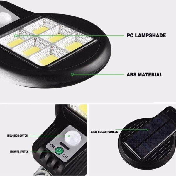 CL-182-6 48 COB LEDLİ SENSÖRLÜ SOLAR SOKAK LAMBASI (K0) - Görsel 3