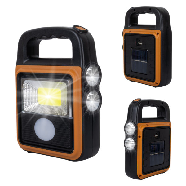 COB LEDLİ SOLARLI 4 KADEMELİ USB POWERBANK ÇIKIŞLI ŞARJLI IŞILDAK FENER (K0) - Görsel 3