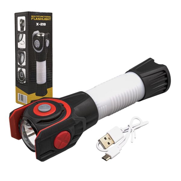 ÇOK FONKSİYONLU USB ŞARJLI EL FENERİ (K0) - Görsel 3