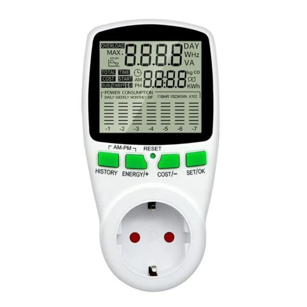DİJİTAL WATTMETRE ENERJİ SARFİYAT ÖLÇER TÜKETİM ÖLÇER 220 VOLT 16 AMPER 3680 WATT PRİZ (K0) - Görsel 2