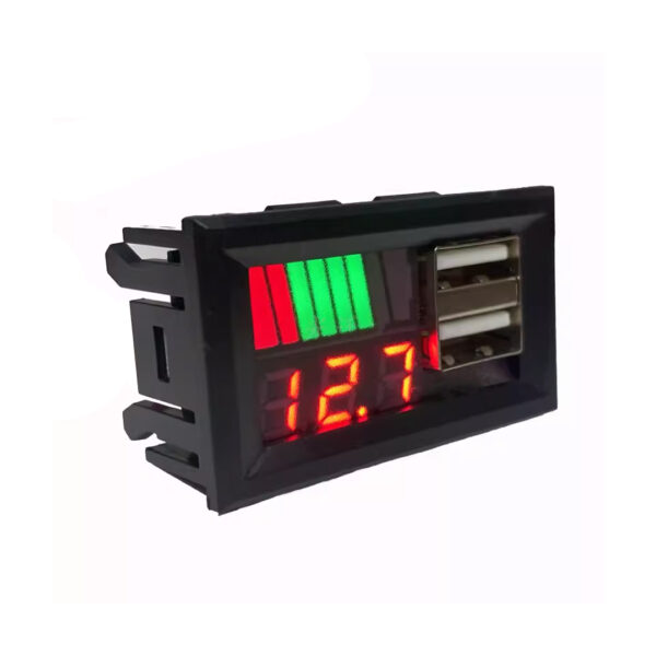 DİJİTAL VOLTMETRE USB ÇIKIŞLI AKÜ GÖSTERGELİ DC 12V (IC278C) (K0)