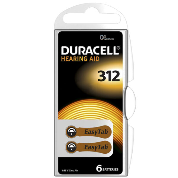DURACELL 312 NO KULAKLIK PİLİ 6LI PAKET (K0)
