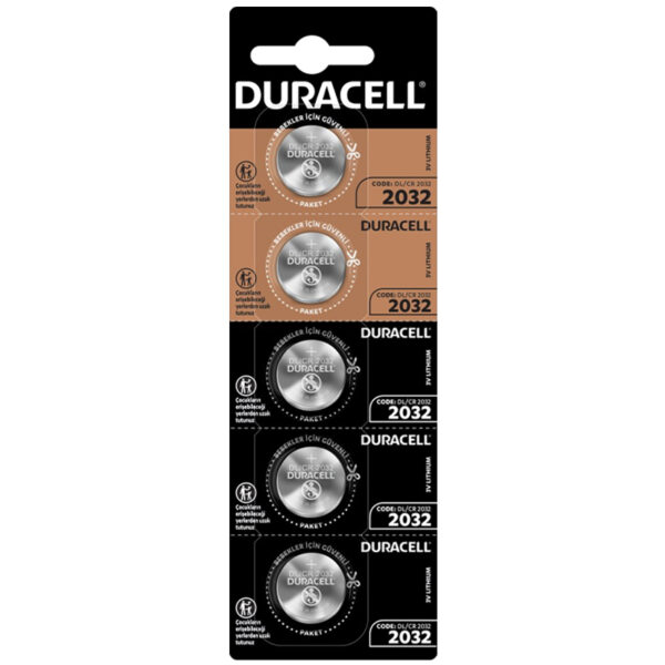 DURACELL CR2032 LİTYUM PİL 5Lİ PAKET FİYAT (K0)