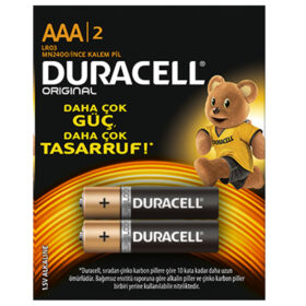 DURACELL LR03 MN2400 ALKALİN 1.5 VOLT AAA İNCE 2Lİ PAKET PİL (K0)