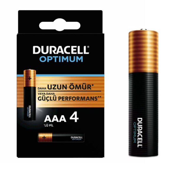 DURACELL OPTIMUM MX2400 1.5V ALKALIN AAA İNCE KALEM PİL 4LÜ PAKET (K0)