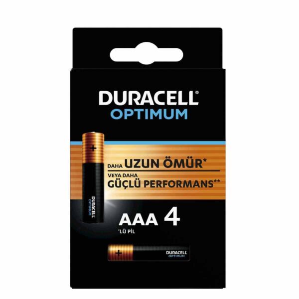 DURACELL OPTIMUM MX2400 1.5V ALKALIN AAA İNCE KALEM PİL 4LÜ PAKET (K0) - Görsel 3