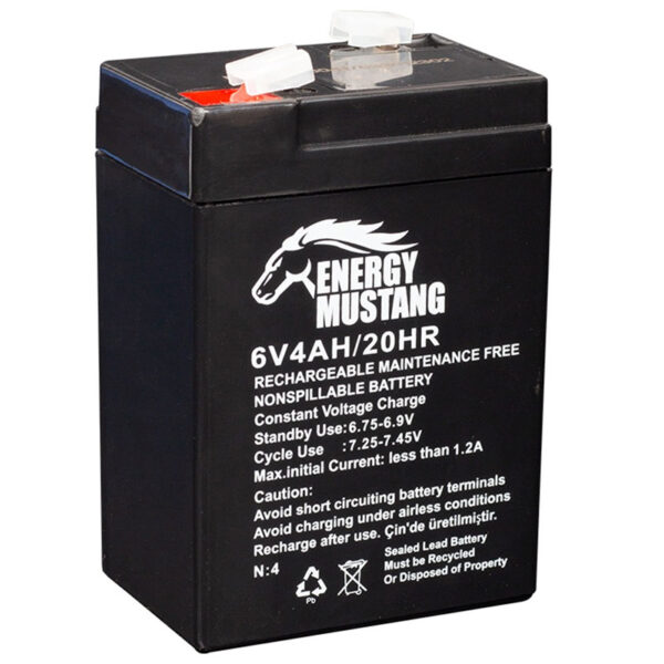ENERGY MUSTANG 6 VOLT - 4 AMPER IŞILDAK AKÜSÜ (70 X 48 X 101 MM) (K0)