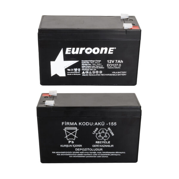 EUROONE EO127.0 12 VOLT - 7 AMPER AKÜ (150 X 65 X 90 MM) (K0) - Görsel 2