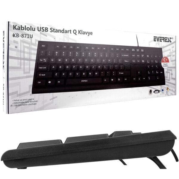 EVEREST KB-871U SİYAH USB STANDART Q KLAVYE (K0) - Görsel 3