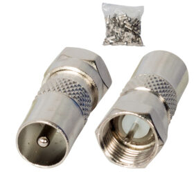 F KONNEKTÖR ERKEK 60 OHM ERKEK ÇEVİRİCİ METAL KONNEKTÖR (K0)