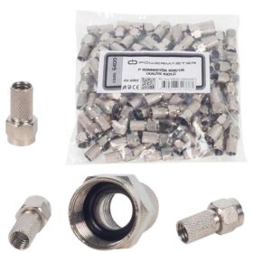 F KONNEKTÖR RG6/U6 22MM SİYAH CONTALI 1.KALİTE 100LÜ  --- POŞET --- (6500 MUADİL) (K0)