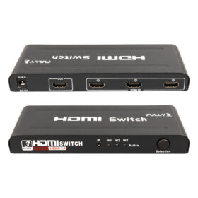 FULLY G-538H 3 GİRİŞ 1 ÇIKIŞ HDMI SWITCHER TOPLAYICI METAL KASA ADAPTÖRLÜ (K0)