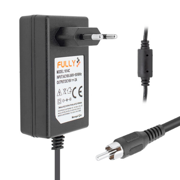 FULLY O-1614C 16 VOLT 2 AMPER TOS RCA UÇLU SANTRAL ADAPTÖRÜ (81) (K0) - Görsel 3
