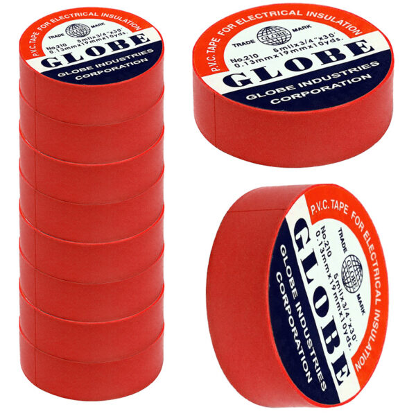 GLOBE İZOLE BANT KIRMIZI 10LUK  0.13MMX19MM (K0)