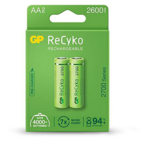 GP 2600 R6 AA KALEM ŞARJLI PİL 2Lİ BLS PAKET RECYKO YEŞİL (K0)