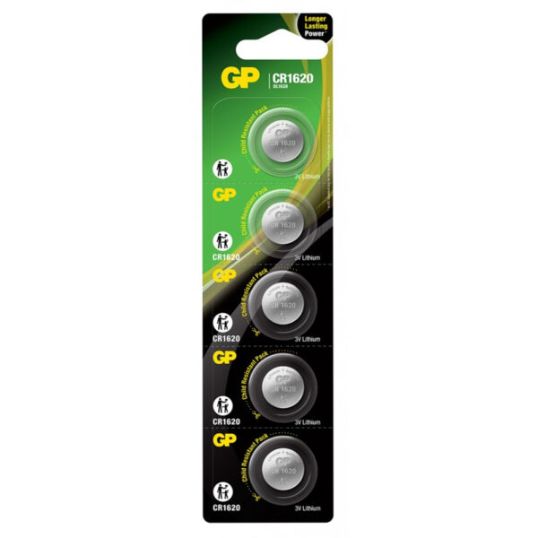 GP CR1620 3V LİTYUM PİL 5Lİ PAKET (K0)