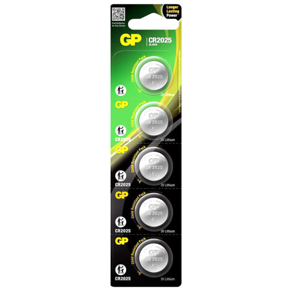 GP CR2025 3 VOLT LİTYUM PARA PİL 5Lİ PAKET GPCR2025-2CPU5 (GPPBL2025155) (K0)