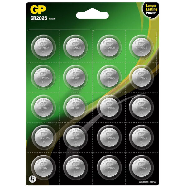 GP CR2025 DL2025 20Lİ BLİSTERLİ LITYUM PARA PİL (GPCR2025-2CAI20) (K0)