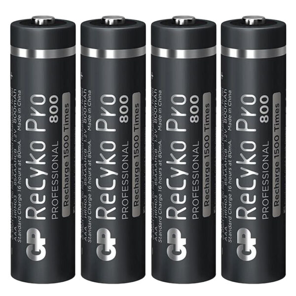 GP RECYKO PRO İNCE AAA 800 MAH ŞARJLI 4LÜ PİL GP85AAAHCB-2EB4 (GPRHCH83B205) (K0) - Görsel 2